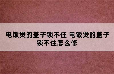 电饭煲的盖子锁不住 电饭煲的盖子锁不住怎么修